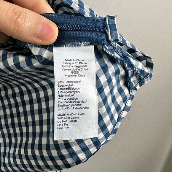 Universal Standard for J. Crew gingham plaid tie sleeve tunic top - Picture 9 of 11